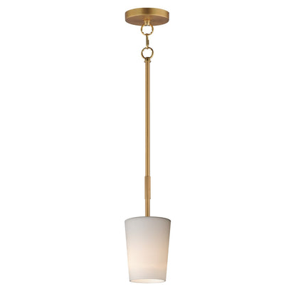 Maxim Lighting Durham 1Lt 10.5" Single Pendant, Aged Brass/White