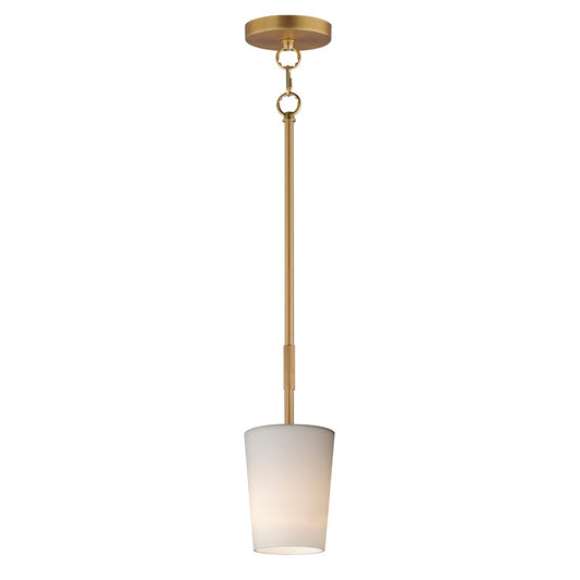 Maxim Lighting Durham 1Lt 10.5" Single Pendant, Aged Brass/White