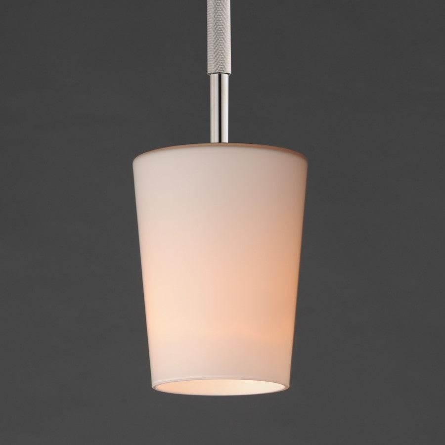 Maxim Lighting Durham 1Lt 10.5" Single Pendant, Polished Chrome/Wht