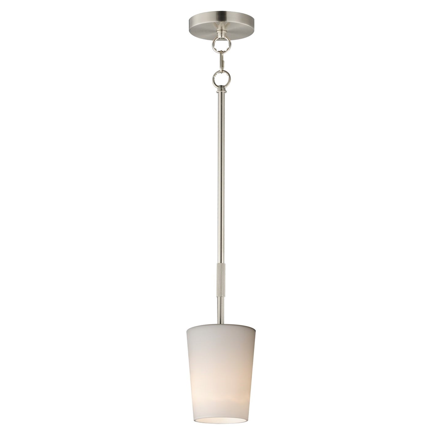 Maxim Lighting Durham 1Lt 10.5" Single Pendant, Satin Nickel/White