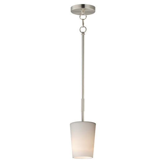 Maxim Lighting Durham 1Lt 10.5" Single Pendant, Satin Nickel/White