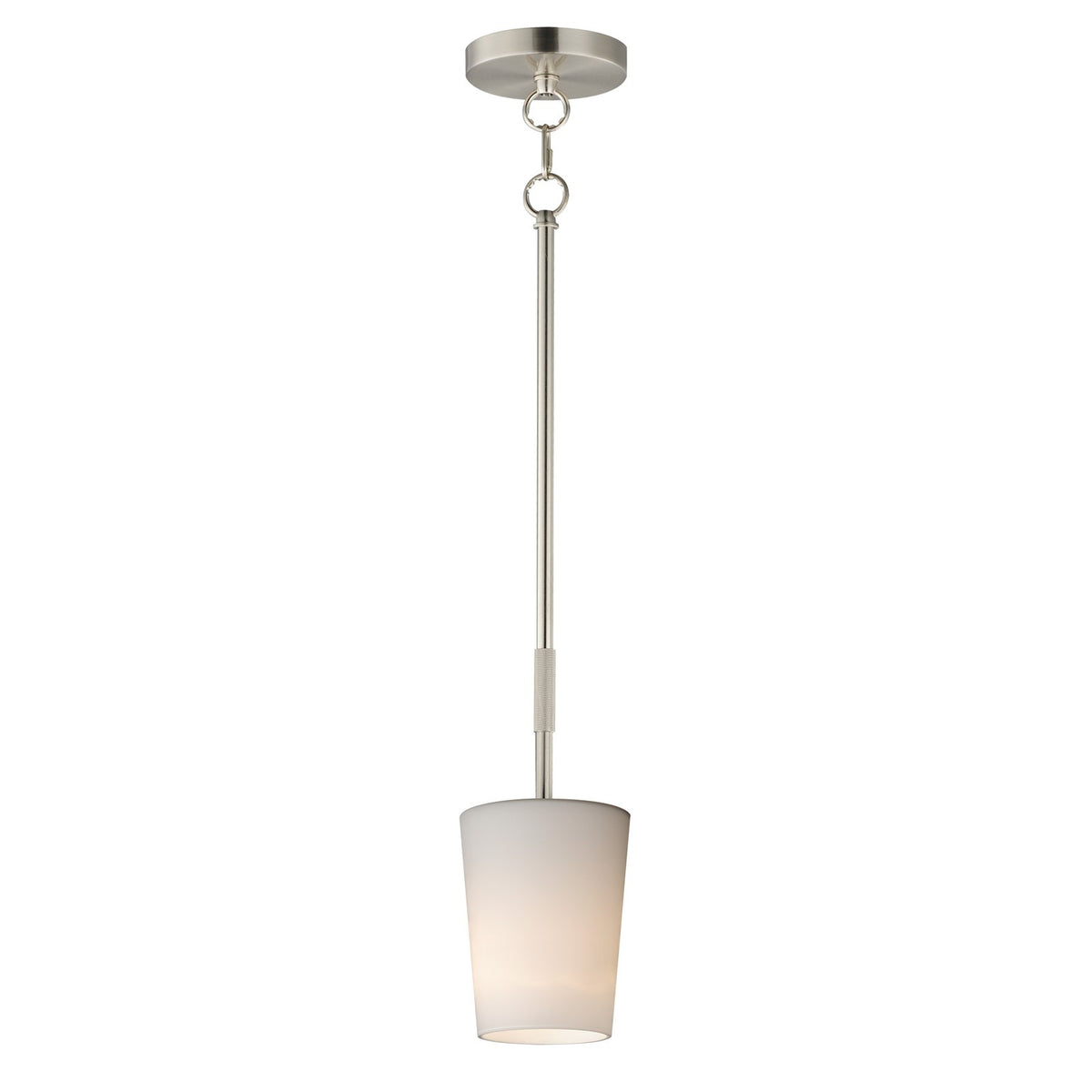 Maxim Lighting Durham 1Lt 10.5" Single Pendant, Satin Nickel/White