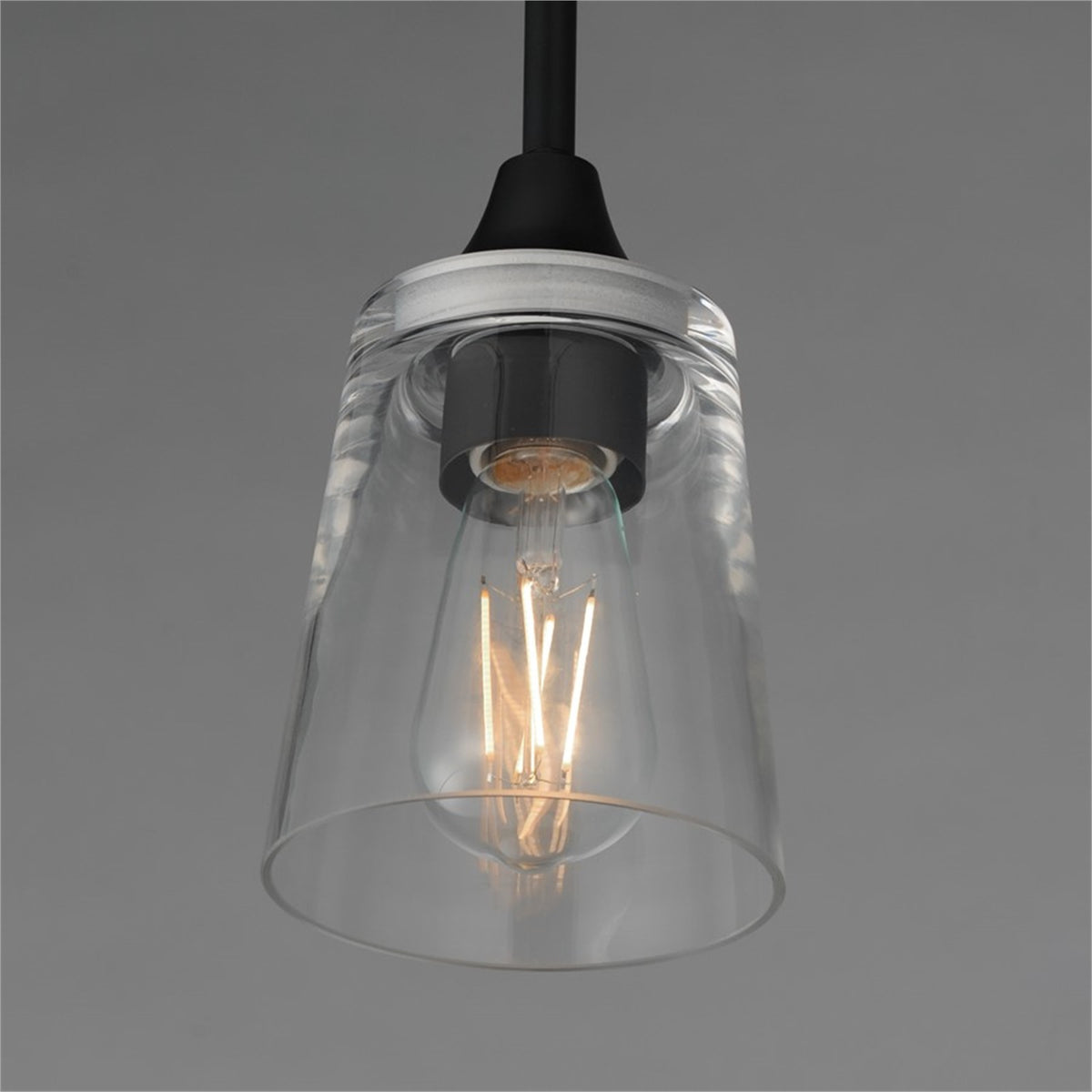 Maxim Lighting Hudson 1 Light 8" Mini Pendant, Black/Clear