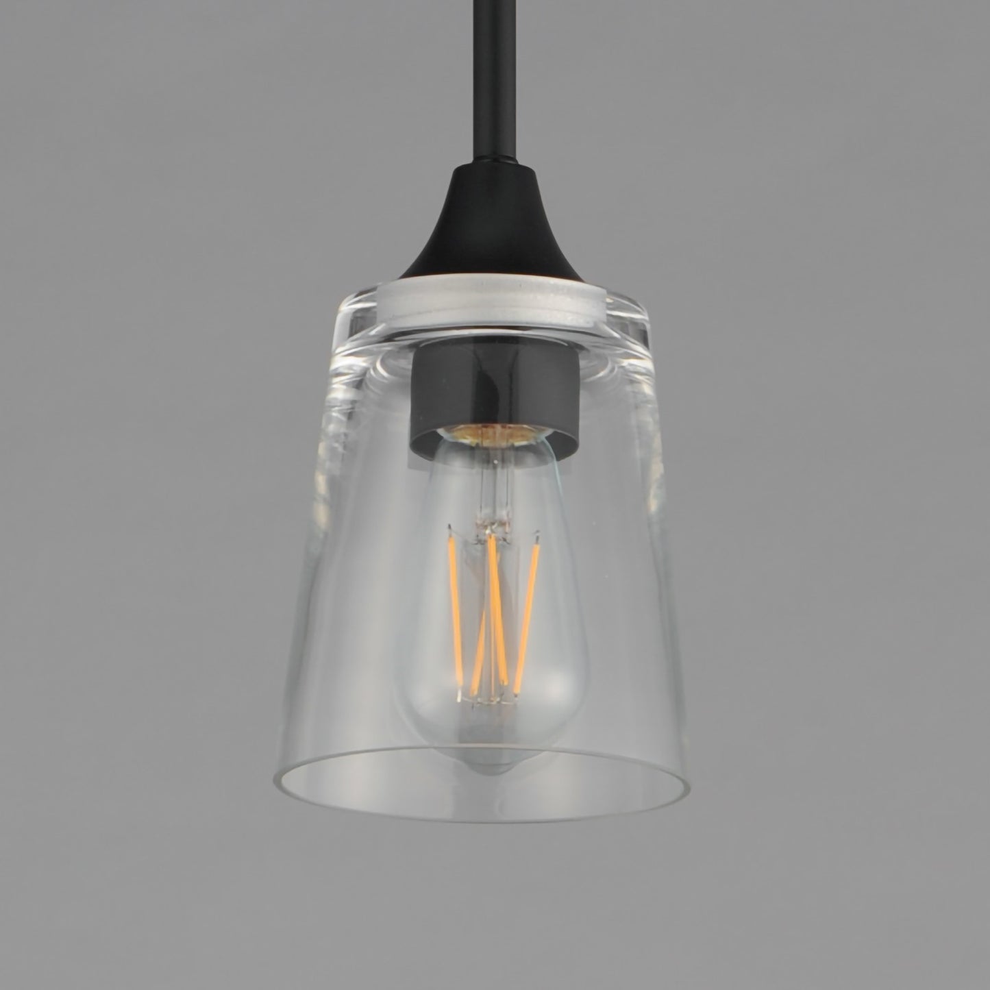 Maxim Lighting Hudson 1 Light 8" Mini Pendant, Black/Clear