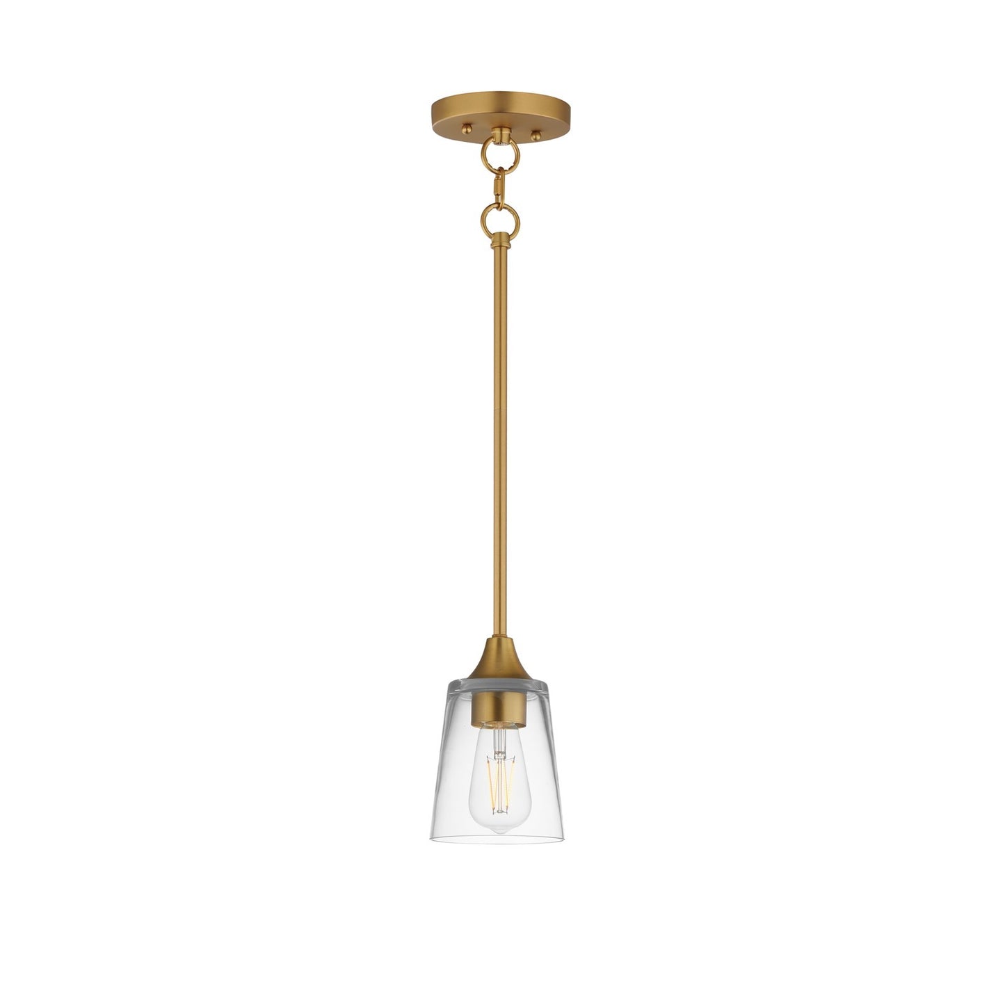 Maxim Lighting Hudson 1Lt 8" Mini Pendant, Natural Aged Brass/Clear