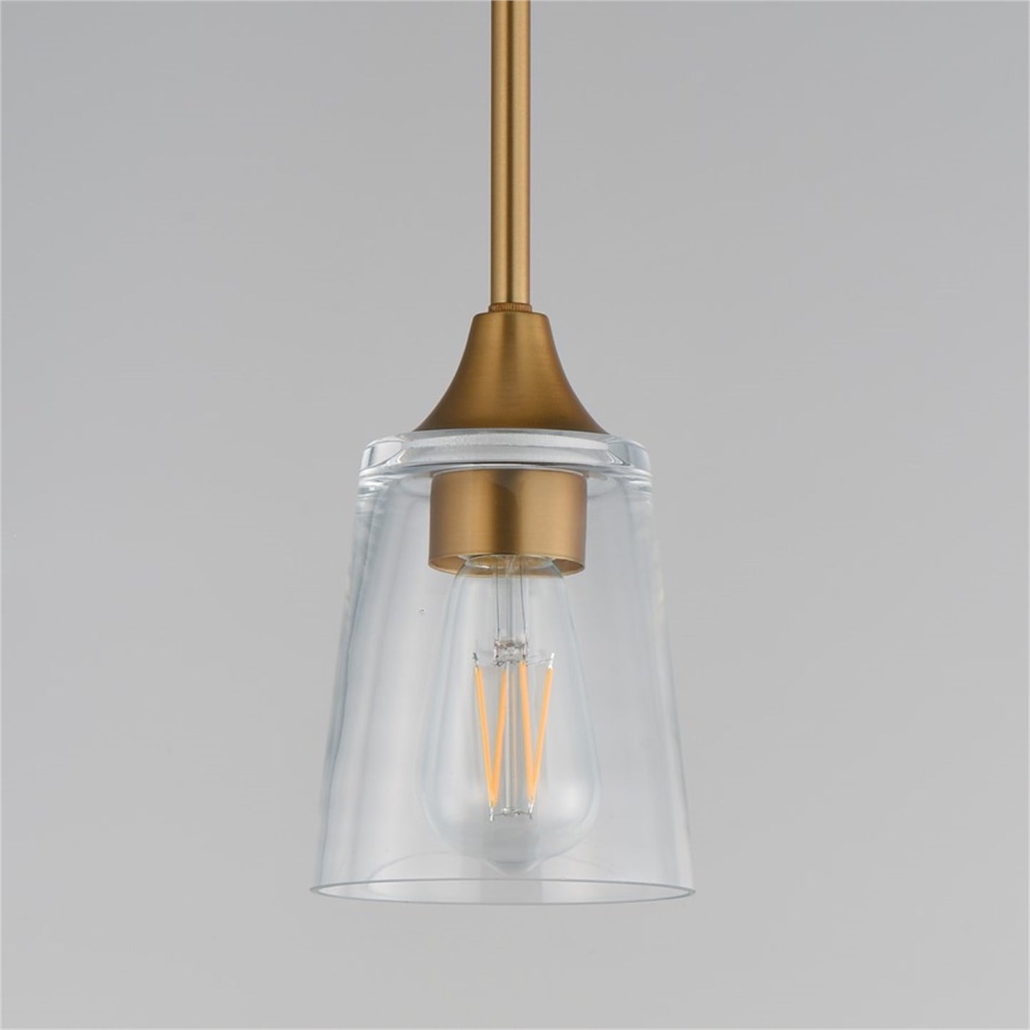 Maxim Lighting Hudson 1Lt 8" Mini Pendant, Natural Aged Brass/Clear
