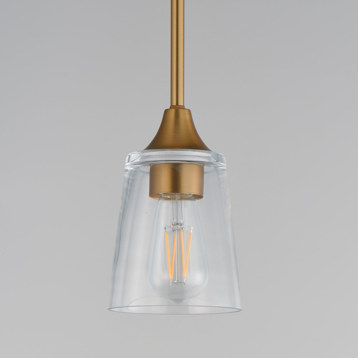 Maxim Lighting Hudson 1Lt 8" Mini Pendant, Natural Aged Brass/Clear