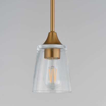 Maxim Lighting Hudson 1Lt 8" Mini Pendant, Natural Aged Brass/Clear
