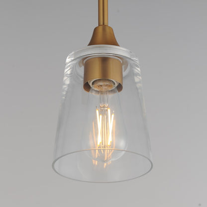 Maxim Lighting Hudson 1Lt 8" Mini Pendant, Natural Aged Brass/Clear