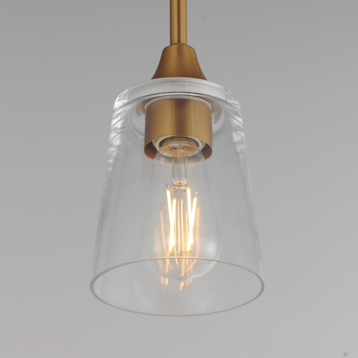 Maxim Lighting Hudson 1Lt 8" Mini Pendant, Natural Aged Brass/Clear