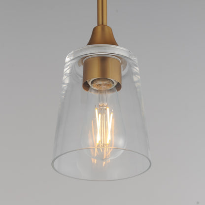Maxim Lighting Hudson 1Lt 8" Mini Pendant, Natural Aged Brass/Clear