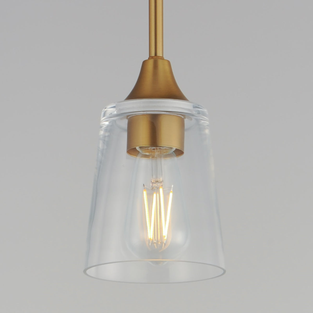 Maxim Lighting Hudson 1Lt 8" Mini Pendant, Natural Aged Brass/Clear