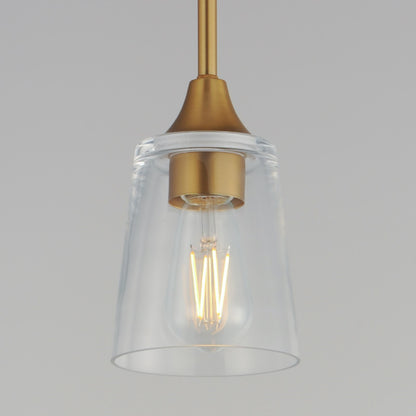 Maxim Lighting Hudson 1Lt 8" Mini Pendant, Natural Aged Brass/Clear
