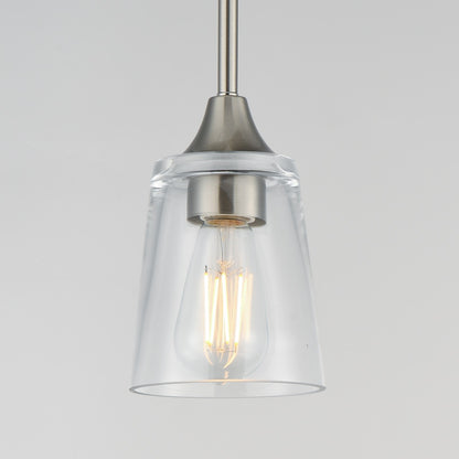 Maxim Lighting Hudson 1 Light 8" Mini Pendant, Satin Nickel/Clear