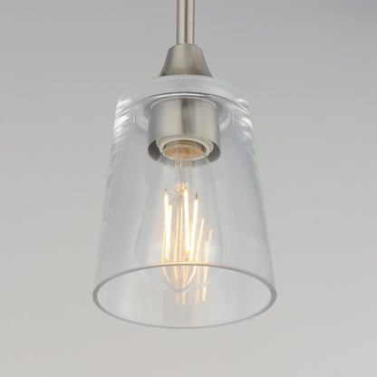 Maxim Lighting Hudson 1 Light 8" Mini Pendant, Satin Nickel/Clear