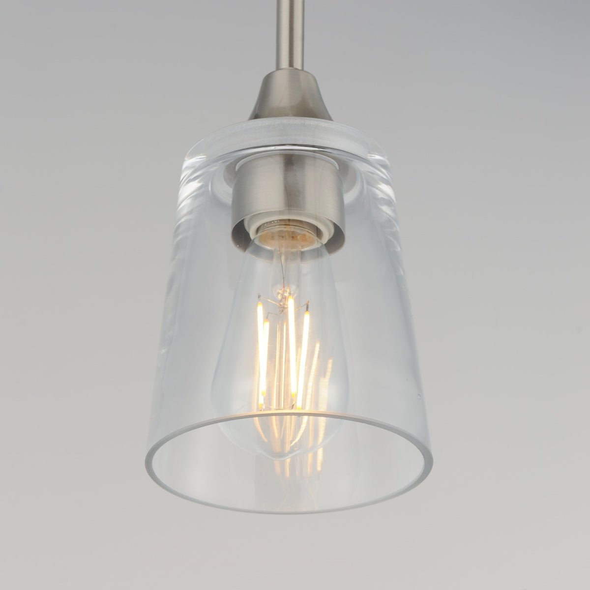 Maxim Lighting Hudson 1 Light 8" Mini Pendant, Satin Nickel/Clear