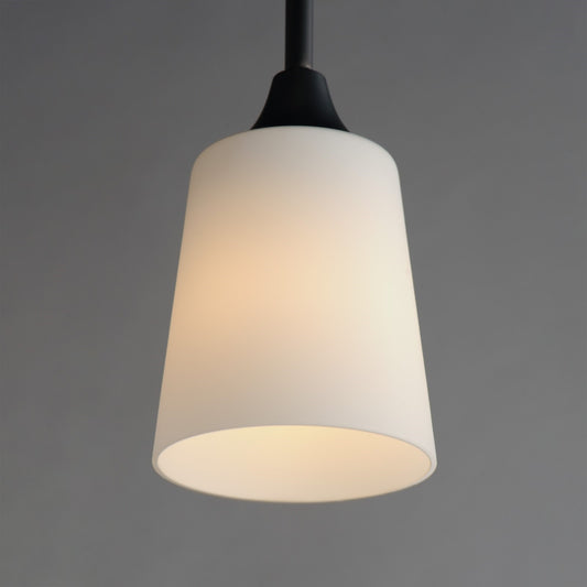 Maxim Lighting Hudson 1 Light 8" Mini Pendant, Black/Satin White - 92880SWBK