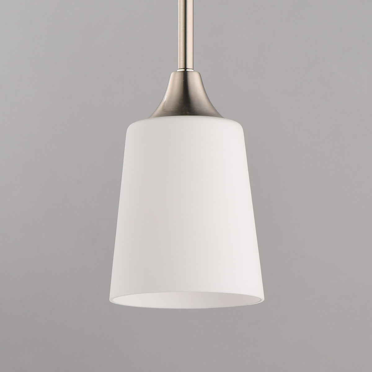 Maxim Lighting Hudson 1Lt 8" Mini Pendant, Satin Nickel/Satin White