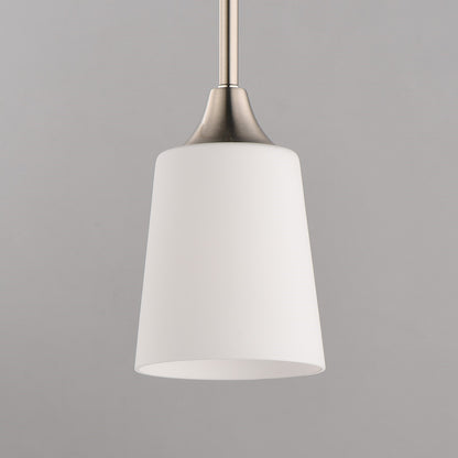 Maxim Lighting Hudson 1Lt 8" Mini Pendant, Satin Nickel/Satin White