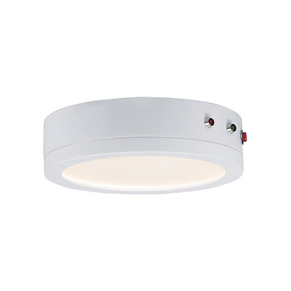 Maxim Wafer 1 Light 7" Round LED Surface Mt 4000K/Emerg Back, WH/WH