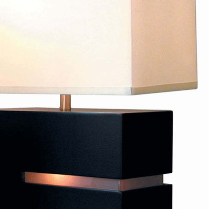Nova California Zen 20in Table Lamp | Espresso Brushed Nickel and White Linen | Living Room & Bedroom | 3000lm 2700K Dimmable | Model 0284DC
