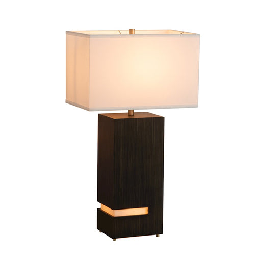 Nova California Zen Standing 2Lt 28" Table Lamp, Ebony/Brass/White - 100284BG