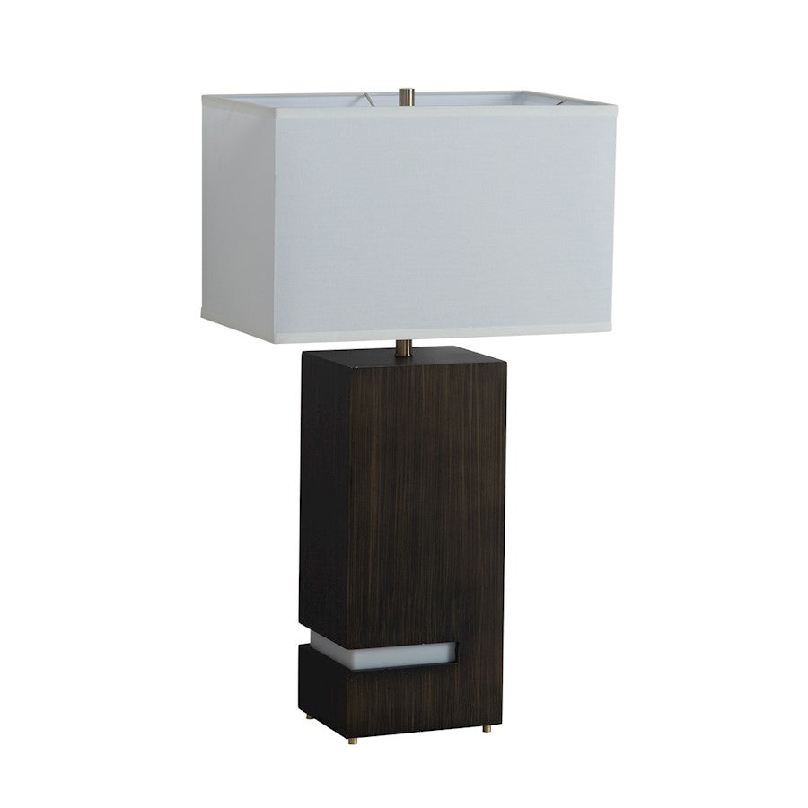 Nova California Zen Standing 2Lt 28" Table Lamp, Ebony/Brass/White