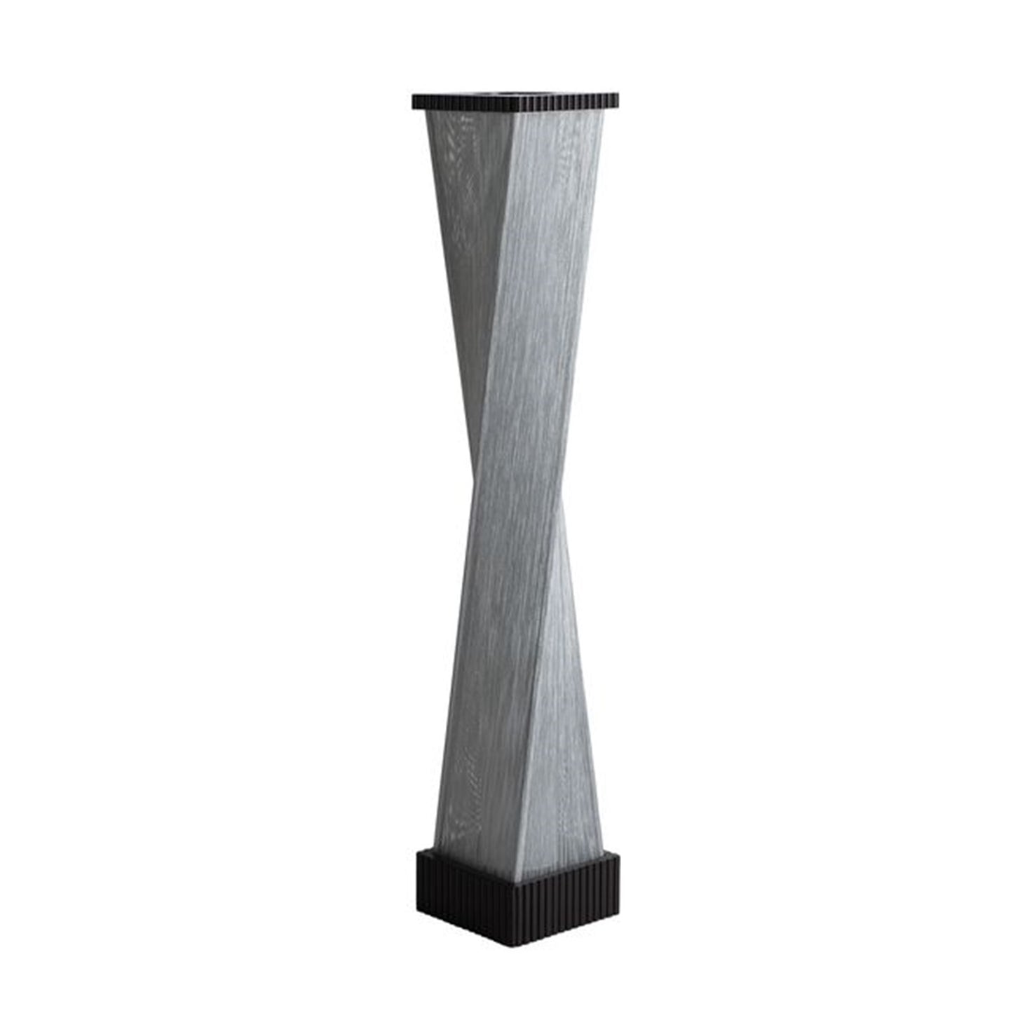 Nova California Torque 9in 3-Light Floor Lamp | Mid-Century Modern Ebony Wood and Silver Fabric String | Living Room & Bedroom | Model 10039DB