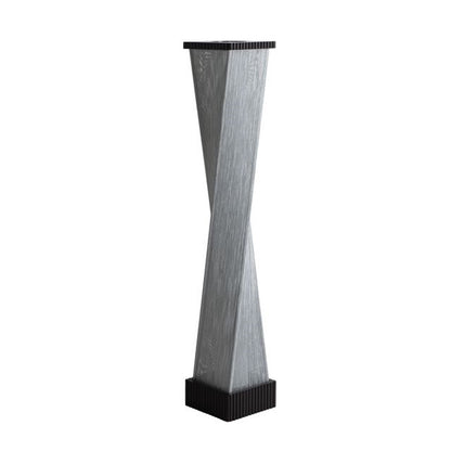 Nova California Torque 9in 3-Light Floor Lamp | Mid-Century Modern Ebony Wood and Silver Fabric String | Living Room & Bedroom | Model 10039DB