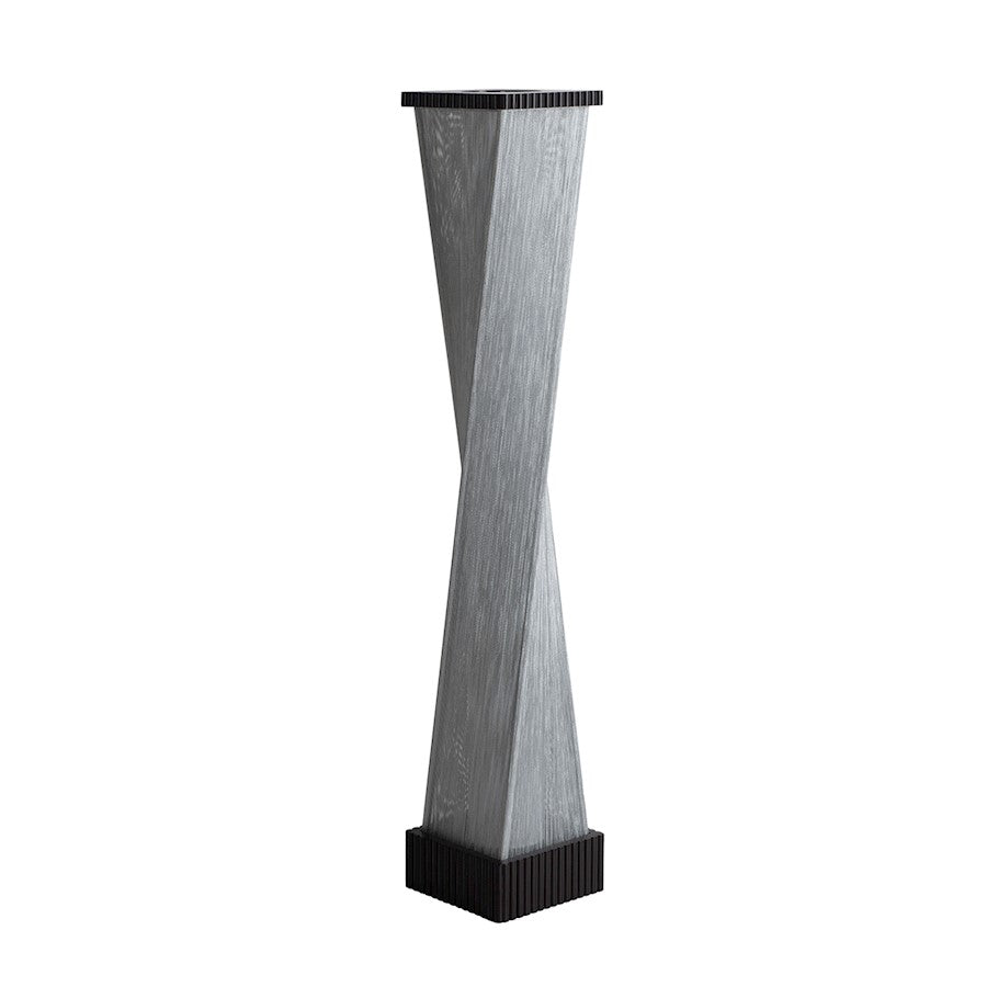 Nova California Torque 9in 3-Light Floor Lamp | Mid-Century Modern Ebony Wood and Silver Fabric String | Living Room & Bedroom | Model 10039DB
