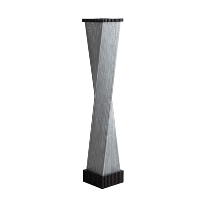 Nova California Torque 9in 3-Light Floor Lamp | Mid-Century Modern Ebony Wood and Silver Fabric String | Living Room & Bedroom | Model 10039DB
