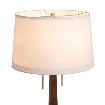Nova California Taper 31in 1-Light Table Lamp | Mid-Century Dark Walnut Wood and Weathered Brass | Living Room & Bedroom | Model 1010251DW