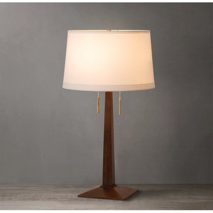 Nova California Taper 1 Light Table Lamp, Walnut Wood/Brass/White