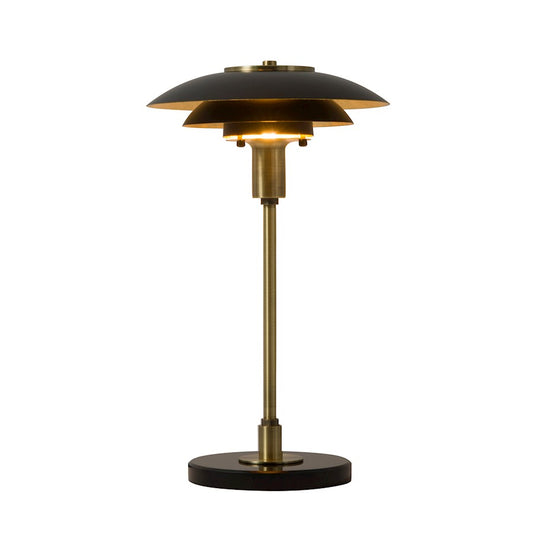 Nova California Rancho Mirage 16in 1-Light Table Lamp | Mid-Century Modern Matte Black and Weathered Brass Steel | Living Room & | Model 1010824MB