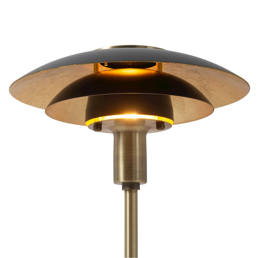 Nova California Rancho Mirage 16in 1-Light Table Lamp | Mid-Century Modern Matte Black and Weathered Brass Steel | Living Room & | Model 1010824MB
