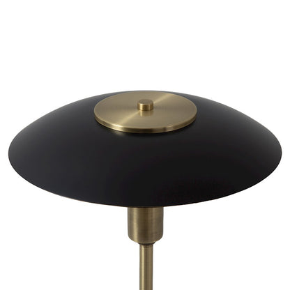 Nova California Rancho Mirage 16in 1-Light Table Lamp | Mid-Century Modern Matte Black and Weathered Brass Steel | Living Room & | Model 1010824MB