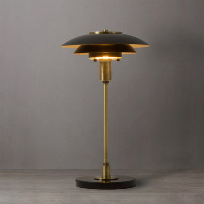 Nova California Rancho Mirage 16in 1-Light Table Lamp | Mid-Century Modern Matte Black and Weathered Brass Steel | Living Room & | Model 1010824MB