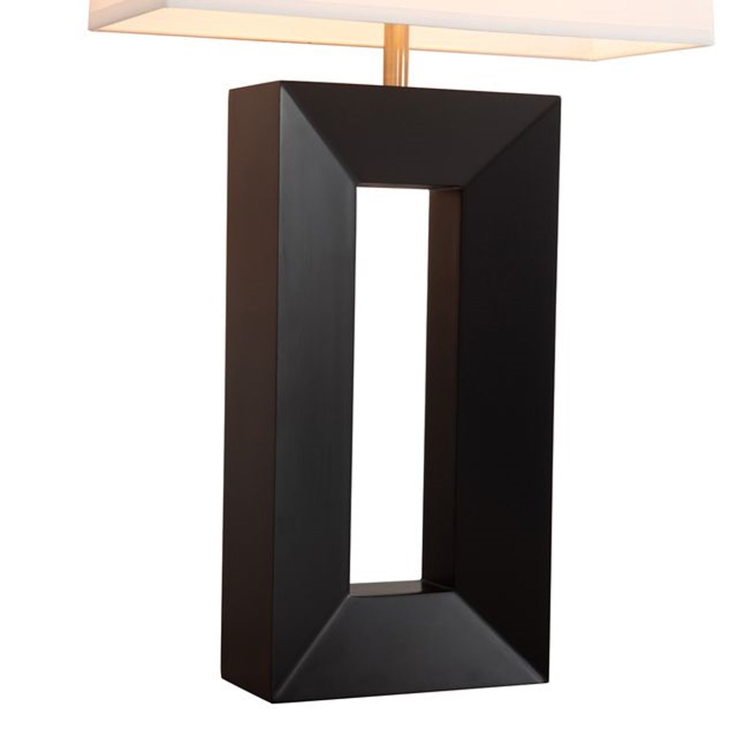 Nova California Julie Standing 31in 1-Light Table Lamp | Mid-Century Ebony Wood and Weathered Brass with White Linen Shade | Living | Model 1010830B