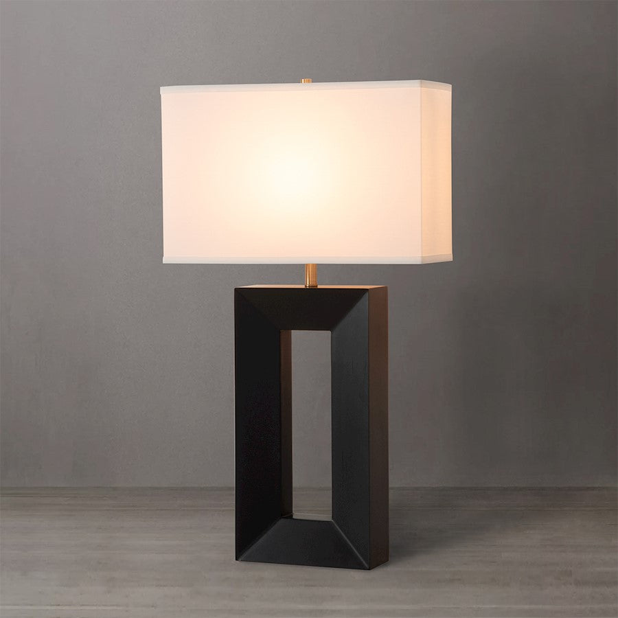 Nova California Julie Standing 1Lt Table Lamp, Ebony/Brass/White