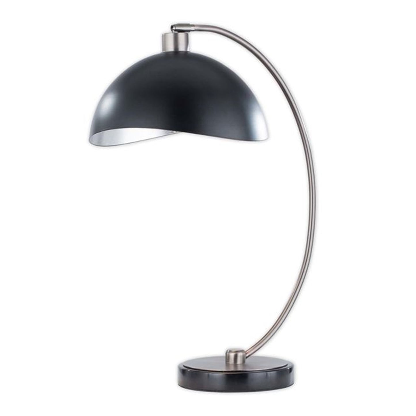 Nova California Luna Bella 25in Table Lamp | Mid-Century Modern Antique Nickel and Matte Black Metal with Silver Leaf | Living Room | Model 1011017AN