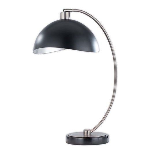 Nova California Luna Bella 25in Table Lamp | Mid-Century Modern Antique Nickel and Matte Black Metal with Silver Leaf | Living Room | Model 1011017AN