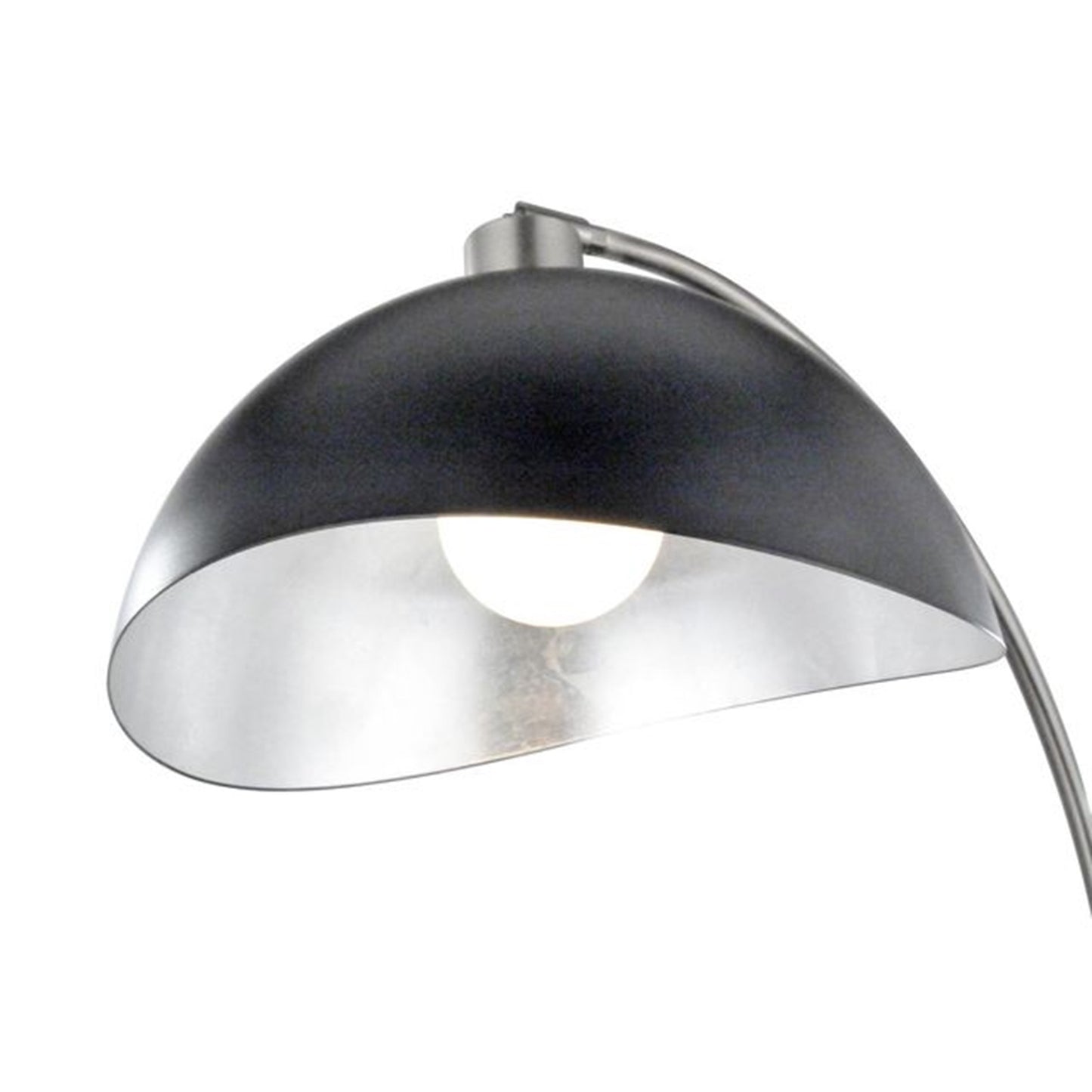 Nova California Luna Bella 25in Table Lamp | Mid-Century Modern Antique Nickel and Matte Black Metal with Silver Leaf | Living Room | Model 1011017AN