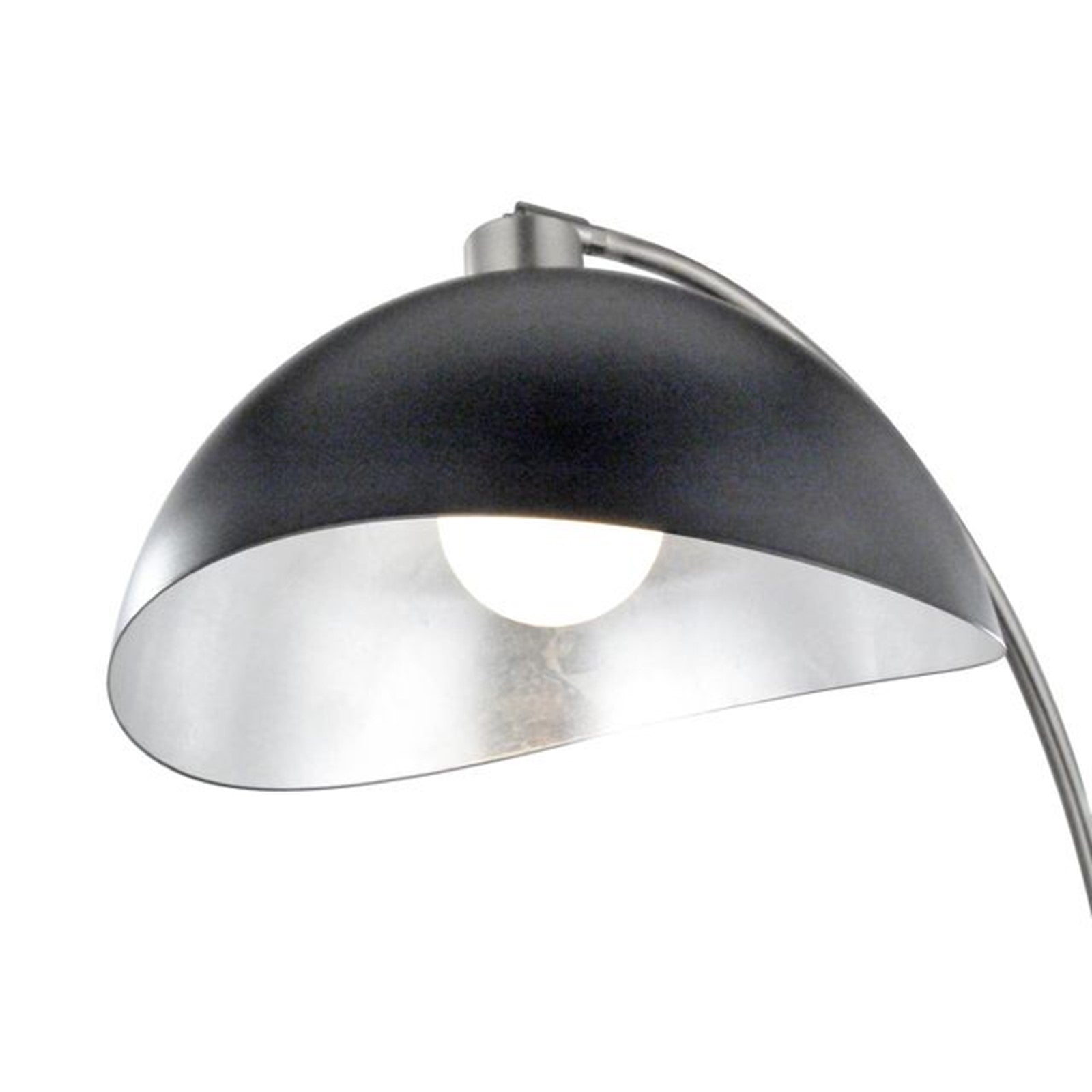 Nova California Luna Bella 25in Table Lamp | Mid-Century Modern Antique Nickel and Matte Black Metal with Silver Leaf | Living Room | Model 1011017AN