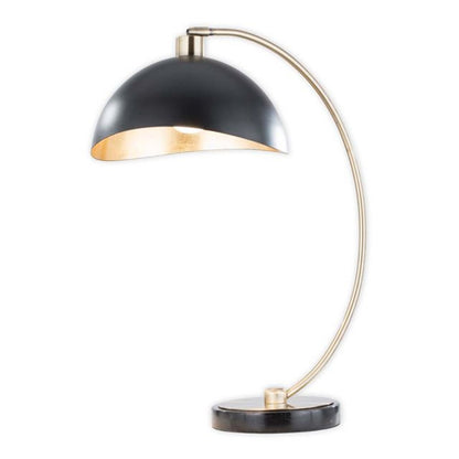 Nova California Luna Bella 25in Table Lamp | Mid-Century Modern Weathered Brass and Matte Black Metal with Gold Leaf | Living Room | Model 1011017WB