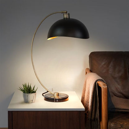 Nova California Luna Bella 25in Table Lamp | Mid-Century Modern Weathered Brass and Matte Black Metal with Gold Leaf | Living Room | Model 1011017WB
