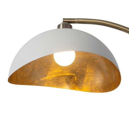 Nova California Luna Bella 25in Table Lamp | Mid-Century Modern Brass and Matte White Metal with Gold Leaf | Living Room & Bedroom | Model 1011017WH