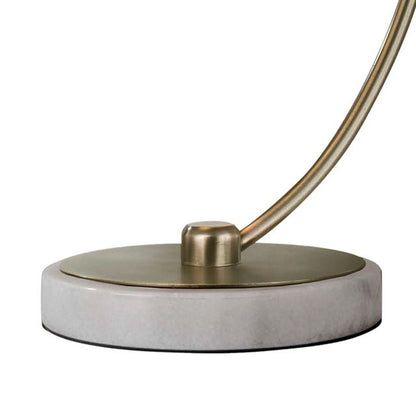Nova California Luna Bella 25in Table Lamp | Mid-Century Modern Brass and Matte White Metal with Gold Leaf | Living Room & Bedroom | Model 1011017WH