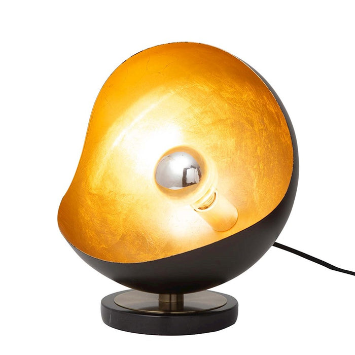 Nova California Luna Bella 1 Light Table Lamp, Black/Black/Gold/Leaf