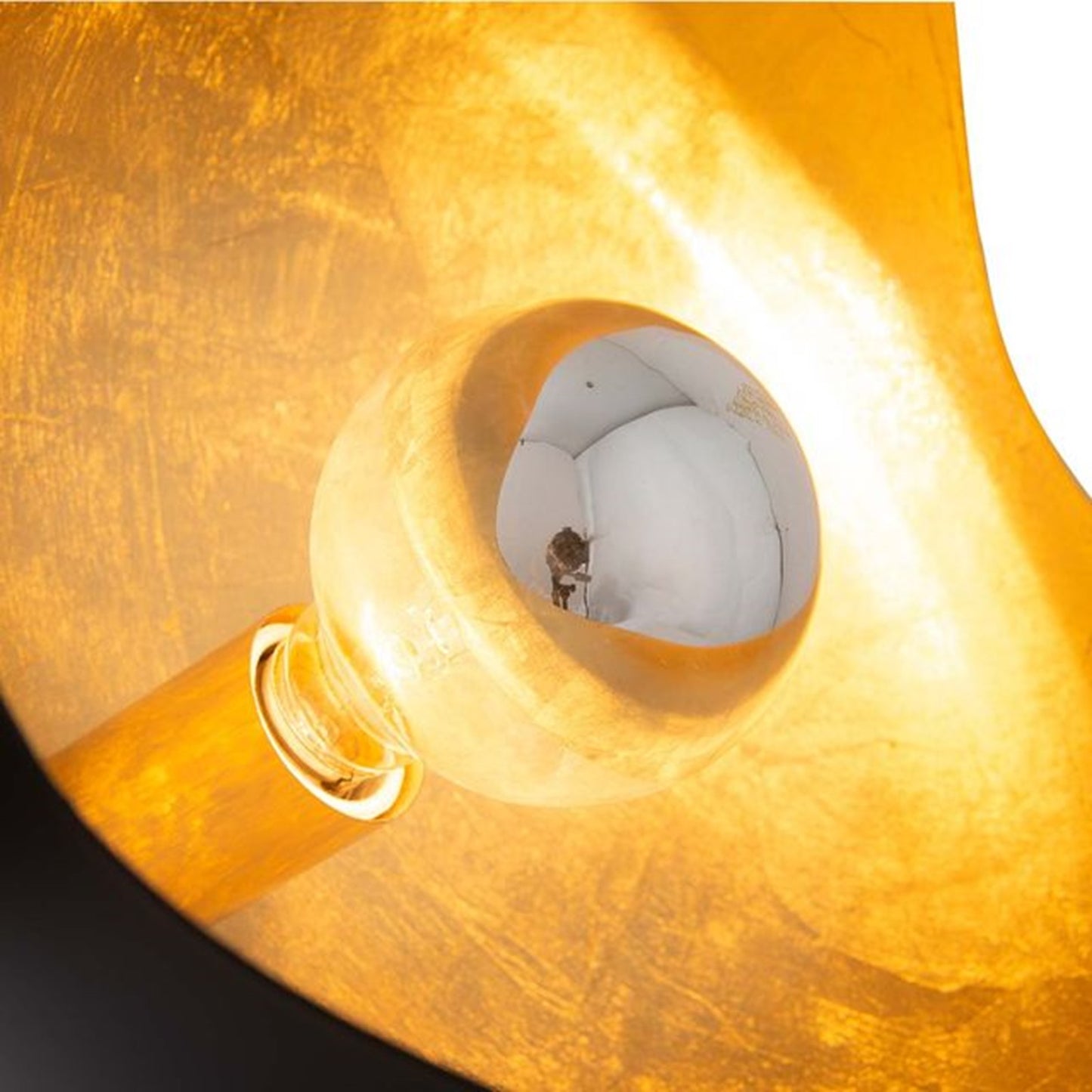 Nova California Luna Bella 15in 1-Light Table Lamp | Mid-Century Matte Black and Gold Leaf Steel | Living Room & Bedroom Accent | Model 1011058BG