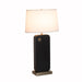 Nova California Laurel 1 Light Table Lamp, Ebony/Brass/White Linen - 1011513B